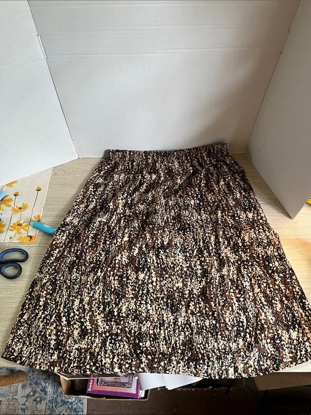 Blair Brown and Cream Speckled Midi Skirt